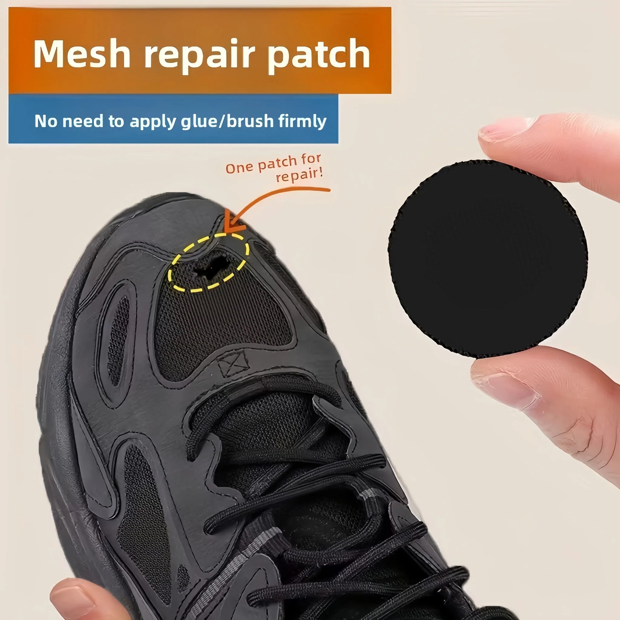 Self Adhesive Shoe Repair Patches Waterproof Invisible Shoe Fix Set of 6