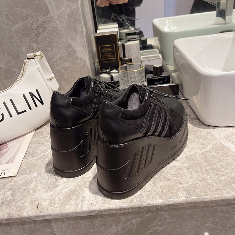 Big Size Black Design Female Goth Platform Fashion Cosplay Wedges, High Heels Women Pumps, Street Sneaker Shoes Woman