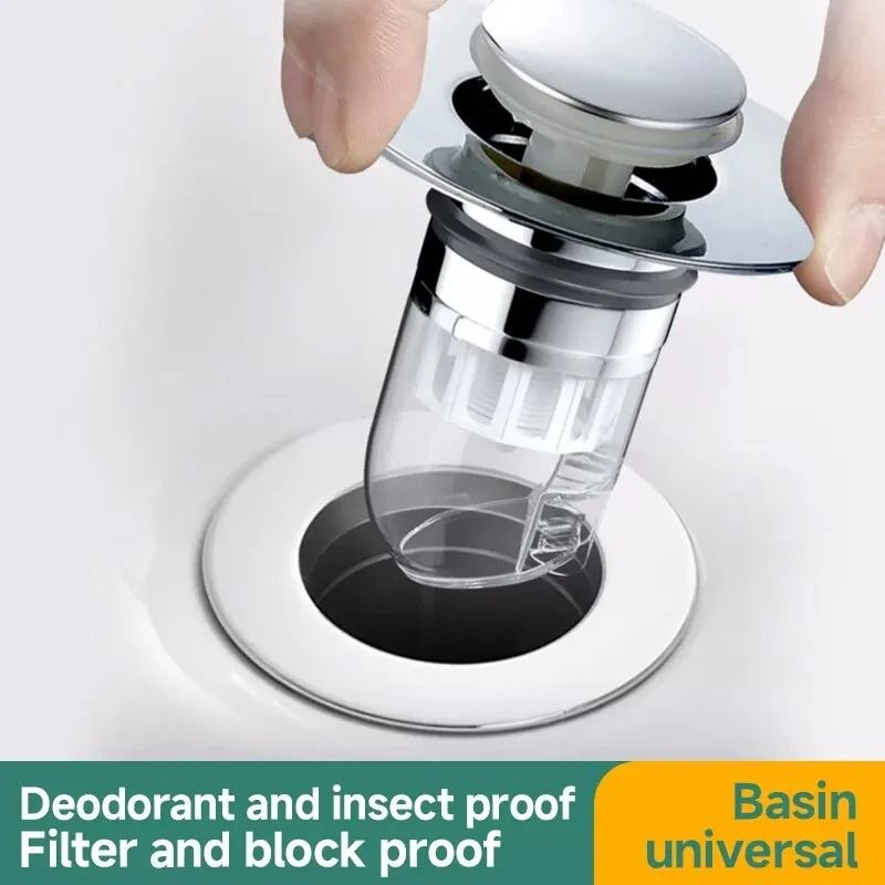 Universal Basin Pop Up Drain Filter Sink Strainer Plug for Bathroom Kitchen