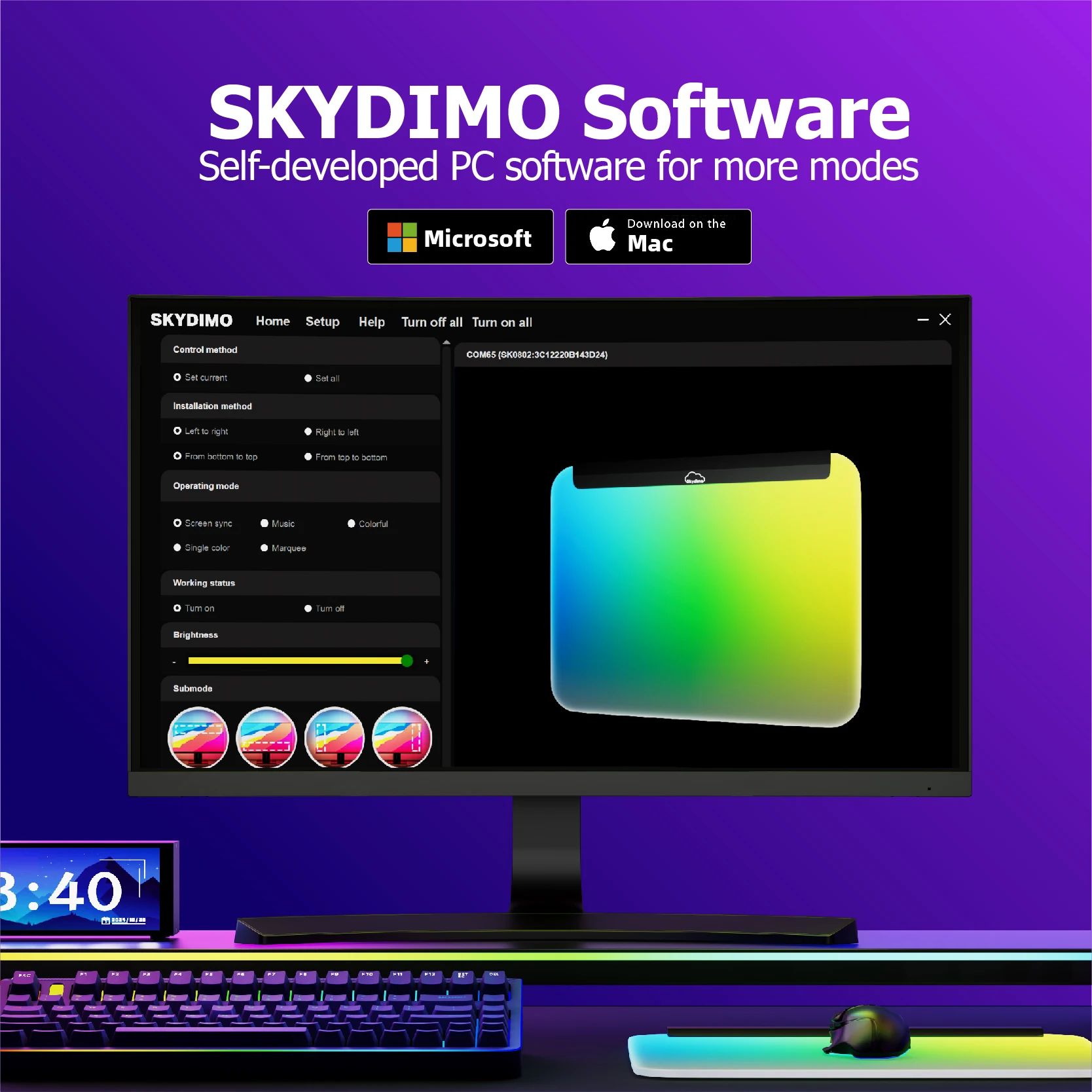 Smart RGB Mouse Pad with Screen Sync Ambient Lighting