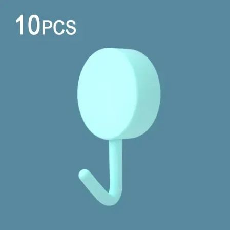 10-Pack Strong Self-Adhesive Wall Hooks