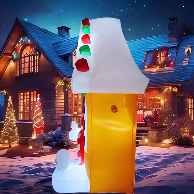 105.9in Christmas Inflatable Archway with LED Lights Outdoor Holiday Entrance Decoration
