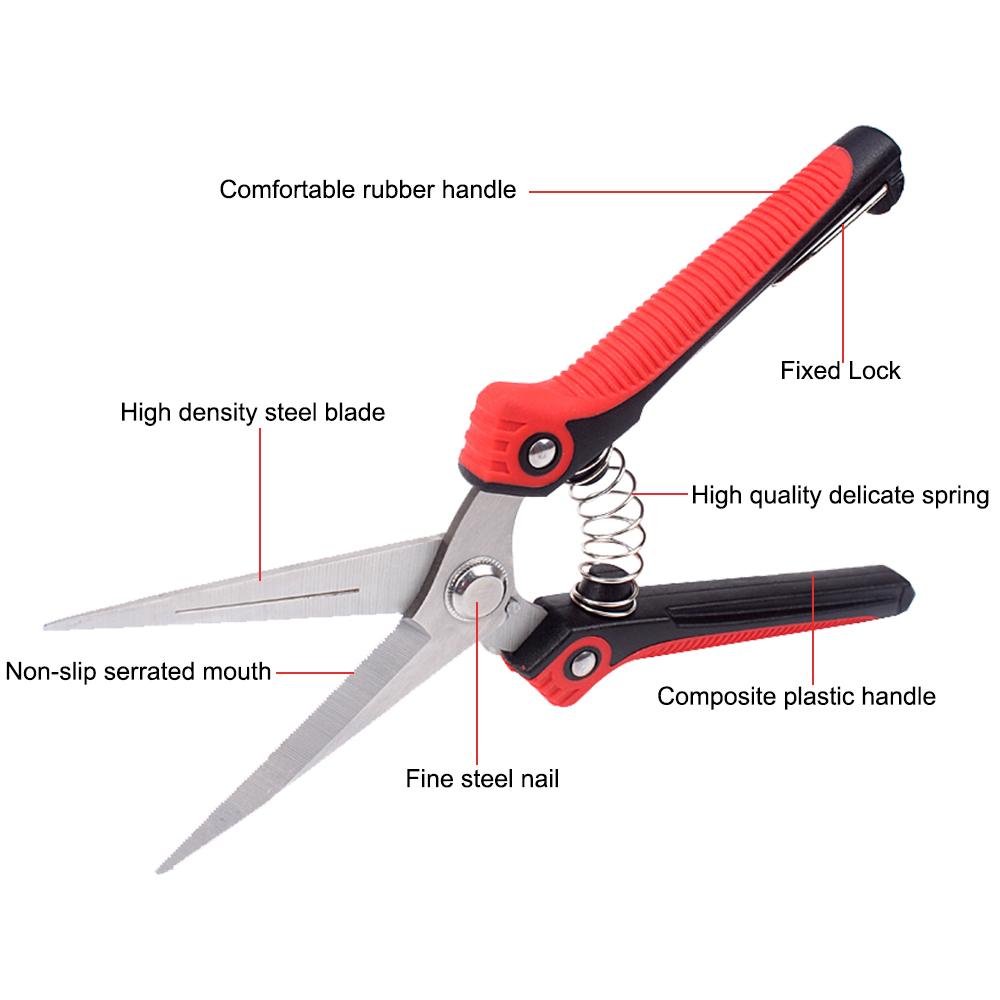 Sharp Garden Fruit Tree Pruning, Pruning Shear Branch Scissors, Stainless Steel Non-Slip Handle, Garden Tools