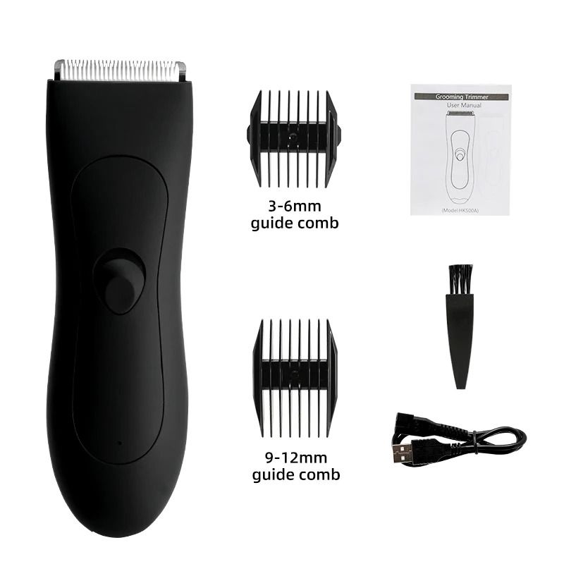 Mens Body Hair Trimmer with Groin and Bikini Shaver Attachment