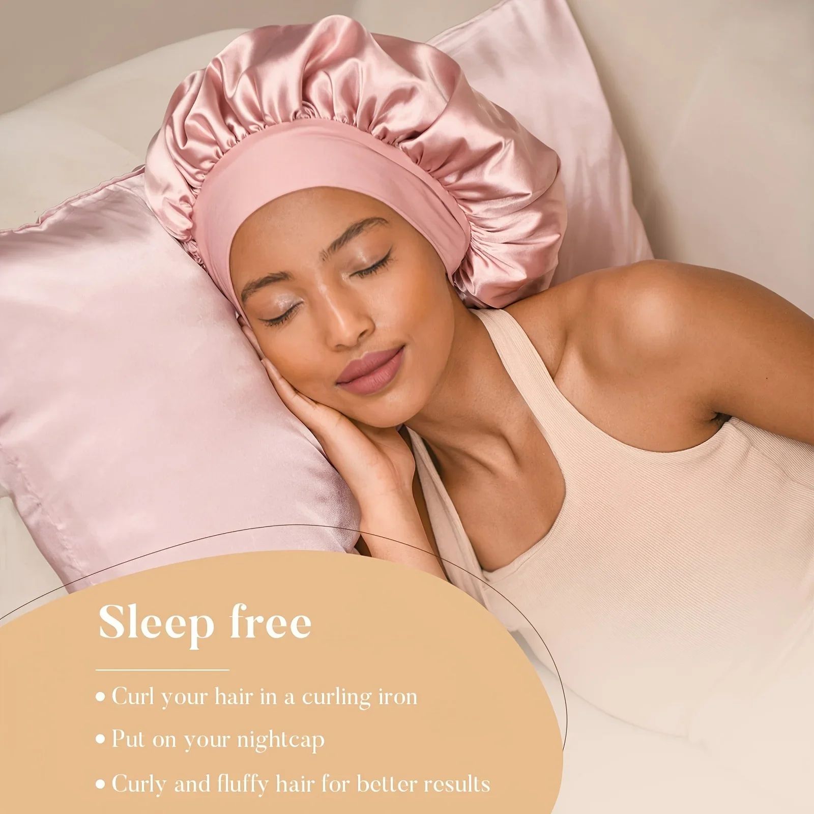 SilkSleep Heatless Curling Headband & Satin Bonnet Set for Overnight Waves
