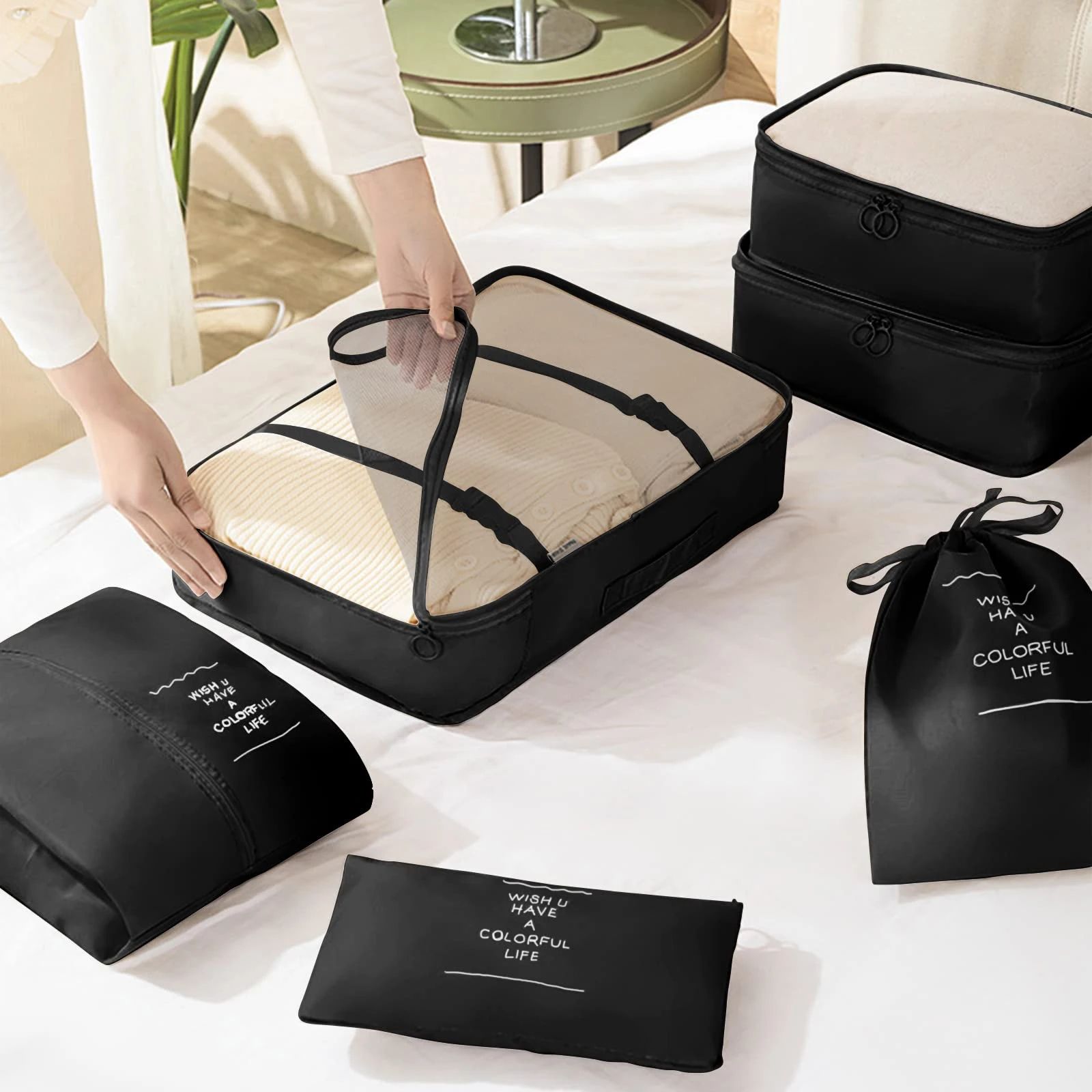 7 Piece Travel Packing Cubes Set