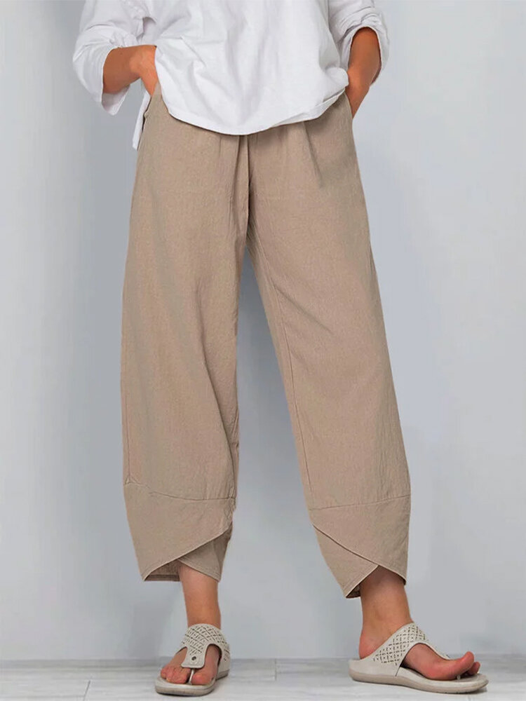 Elegant Autumn Joggers, Street Wear Women Clothes, Cotton Linen Sweatpants, Casual Women Pants