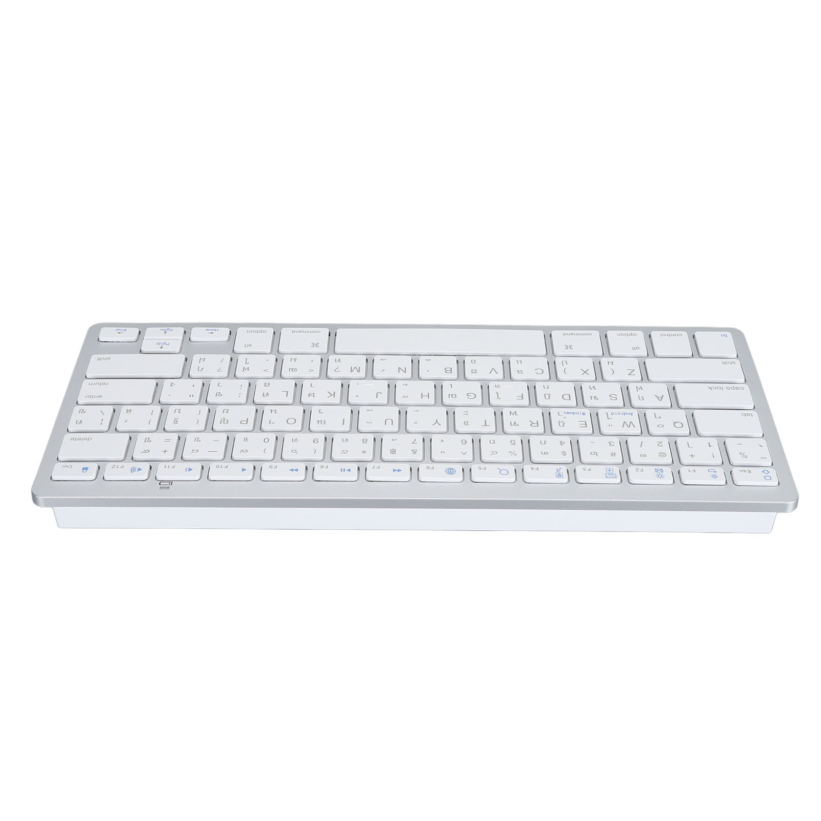 Super Slim Bilingual Bluetooth Keyboard, Portable Wireless Keyboard, Scissor Switch Stable Connection for Laptop