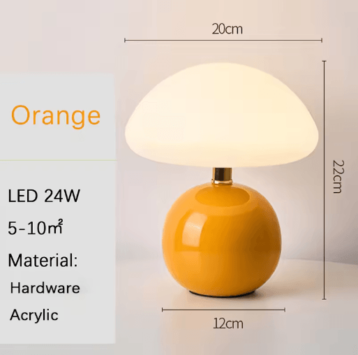 Decorative USB Table Lamp Soft Ambient Desk and Night Light in Pink Orange Red White and Beige