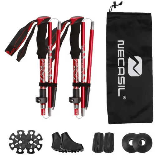 Ultralight Foldable Trekking Poles Set (2PCS) Telescopic Nordic Walking Sticks for Hiking Outdoor Adventures