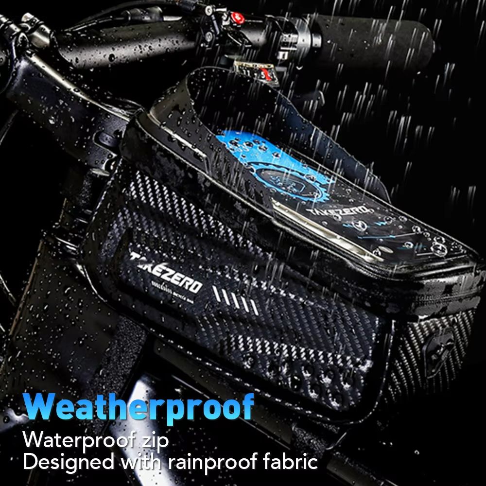 NEWBOLER Waterproof Bicycle Frame Bag – Top Tube Cycling Bag with 6.5