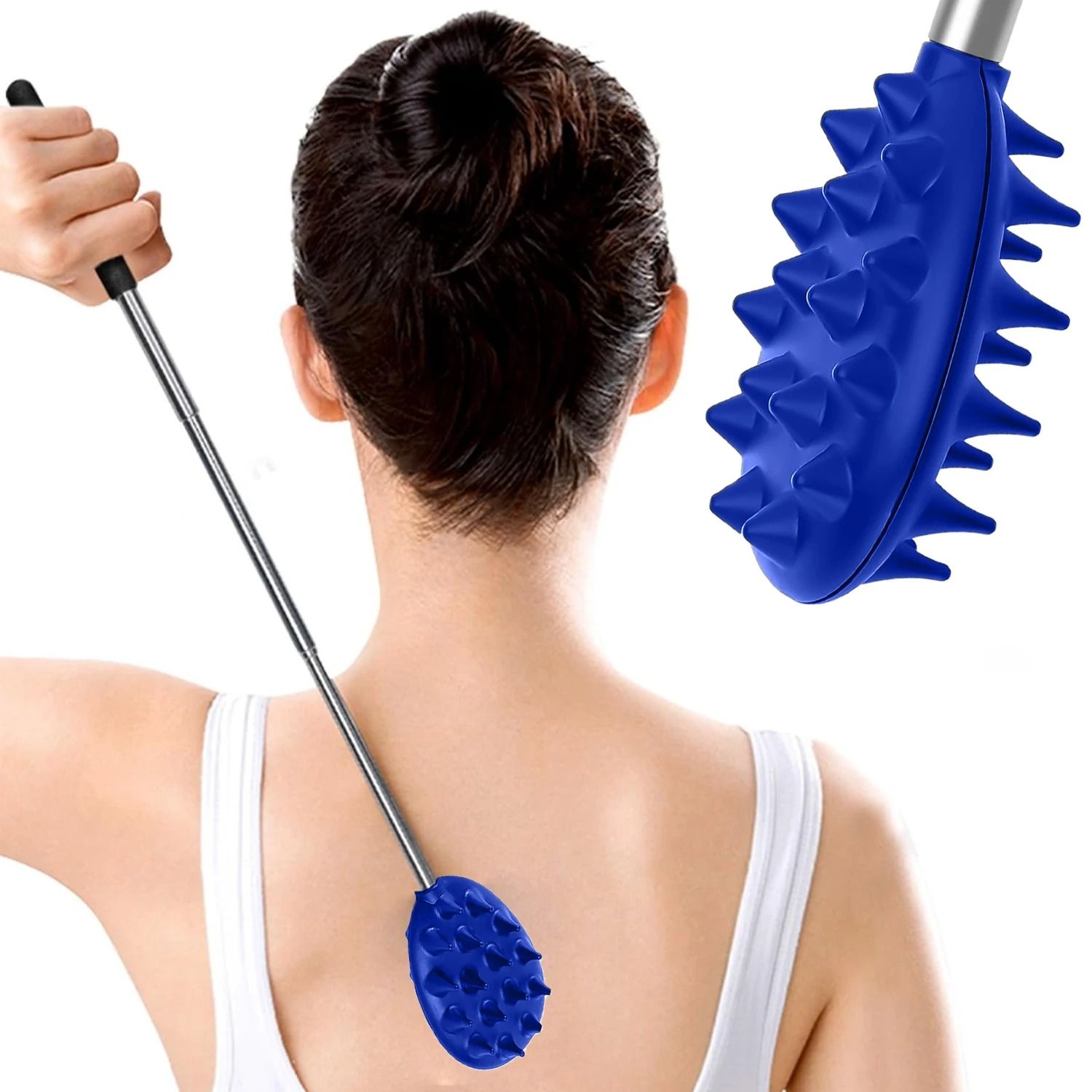 Extendable Back Scratcher with Dual Scratch and Massage Surfaces