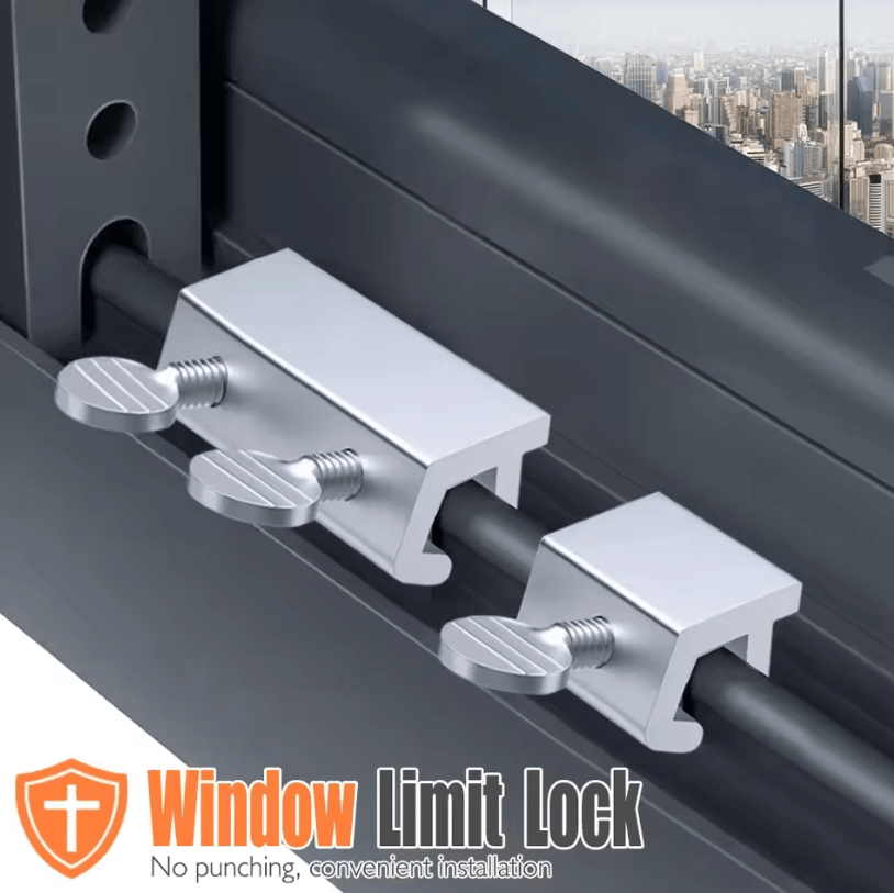 1Pc Adjustable Aluminum Alloy Window and Door Safety Lock for Childproofing and Home Security