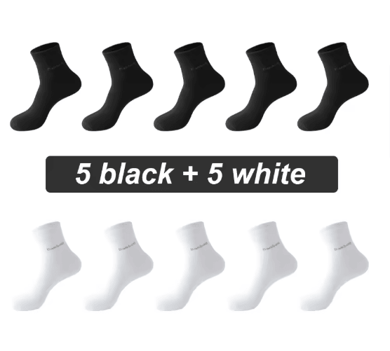 Mens Bamboo Fiber Socks 10 Pair Breathable Antibacterial Casual and Business Set EU 38 46