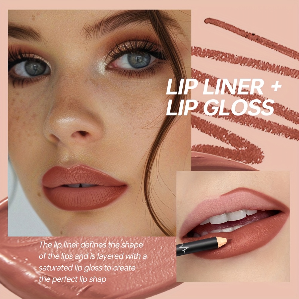 Waterproof Lip Liner Set Long Lasting Smudge Proof Matte Lip Pencil Collection