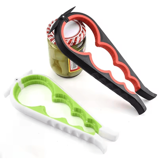 4-in-1 Multi-Functional Can & Bottle Opener with Anti-Slip Grip