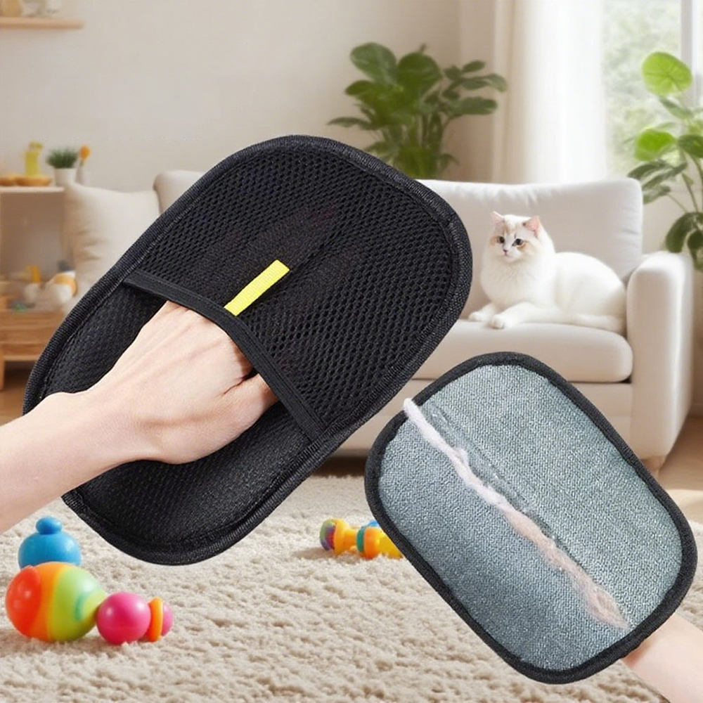 Electrostatic Pet Hair Removal Gloves, Reusable Magic Brush, Dog and Cat Hair Remover Tool, for Laundry, Couch, Carpet