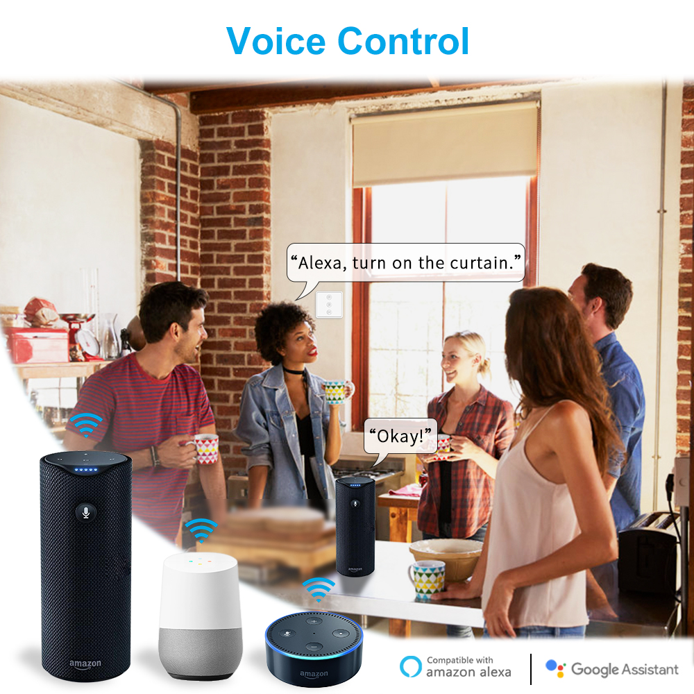 Smart Life WiFi Roller Shutter Curtain Switch, Remote Control, Google Home, Alexa Echo Compatible