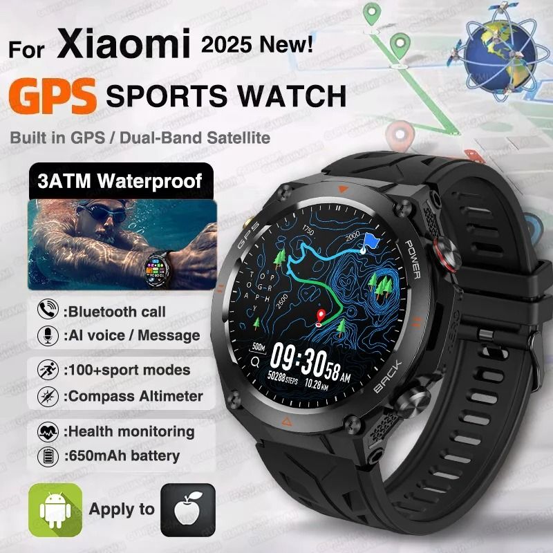 650mAh GPS Sports Smart Watch with Bluetooth Call and Waterproof Fitness Tracking