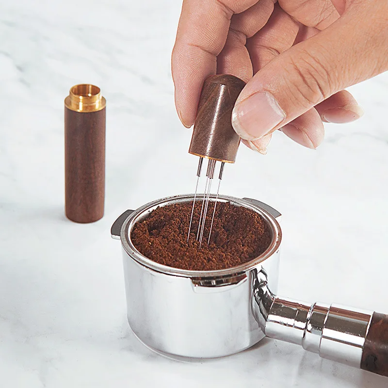 Stainless Steel Needle Distributor Coffee Tamper & Espresso Leveler Perfect for Professional Baristas