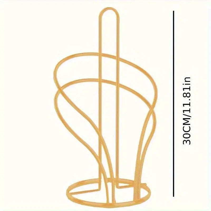 Elegant Gold Metal Paper Towel Holder with Stable Base