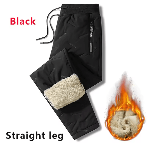 Mens Winter Plush Fleece Sweatpants Lambswool Thermal Waterproof Casual Pants