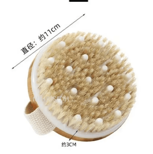 2-in-1 Dry Skin Body Massage Brush with Natural Bristles