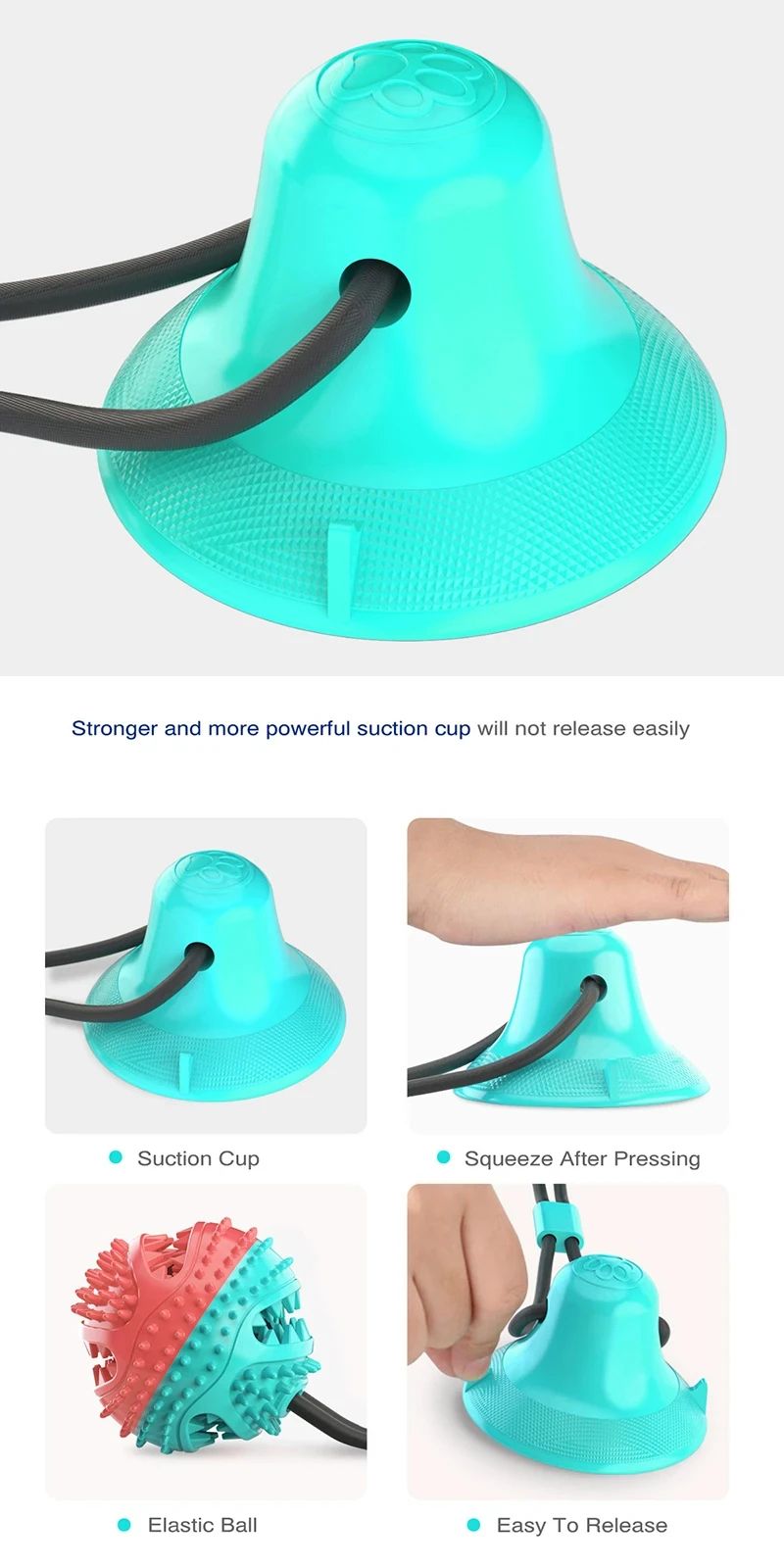 Interactive Suction Cup Dog Chew Ball