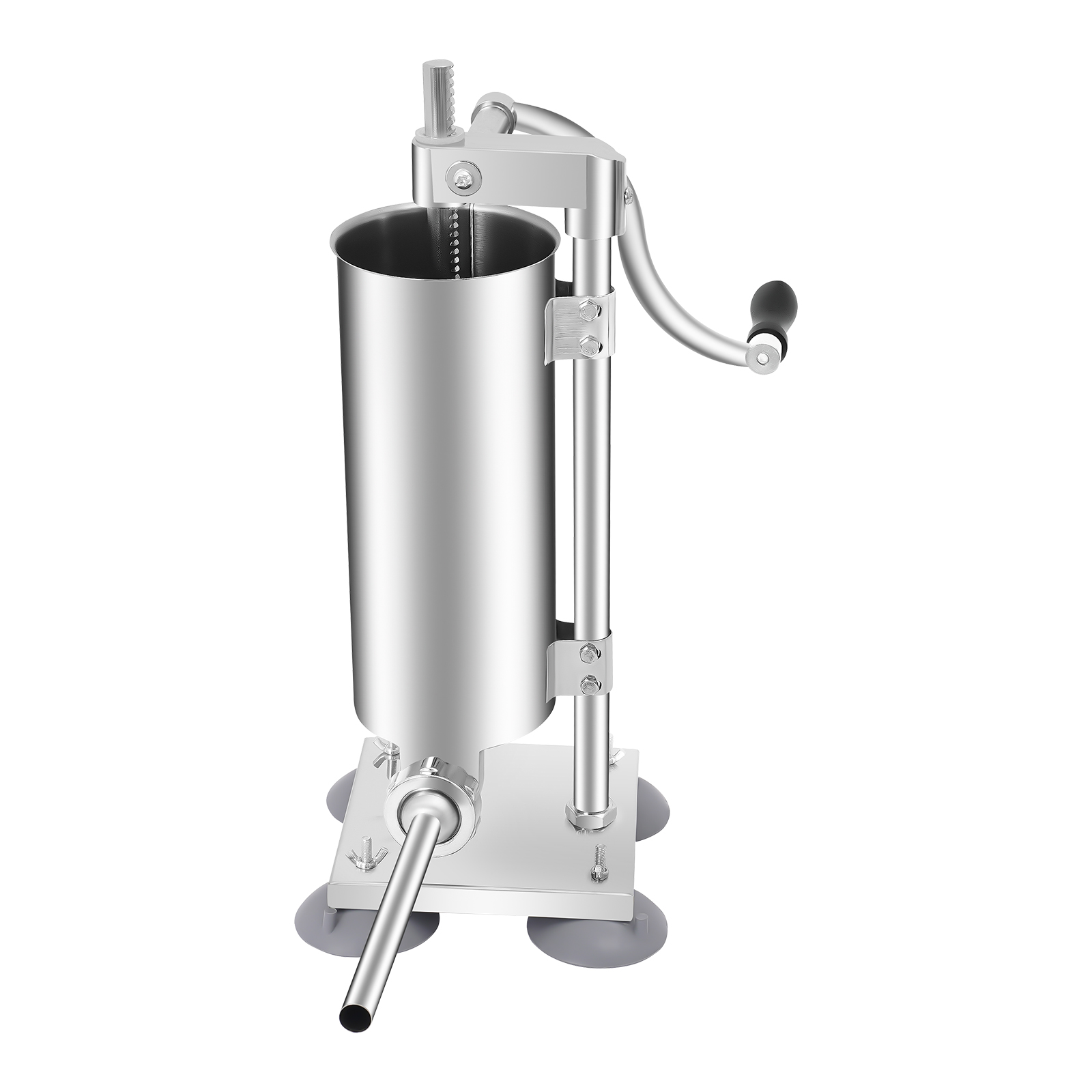 Stainless Steel Vertical Manual Sausage Stuffer, Meat Filling Tool with Steel Tubes