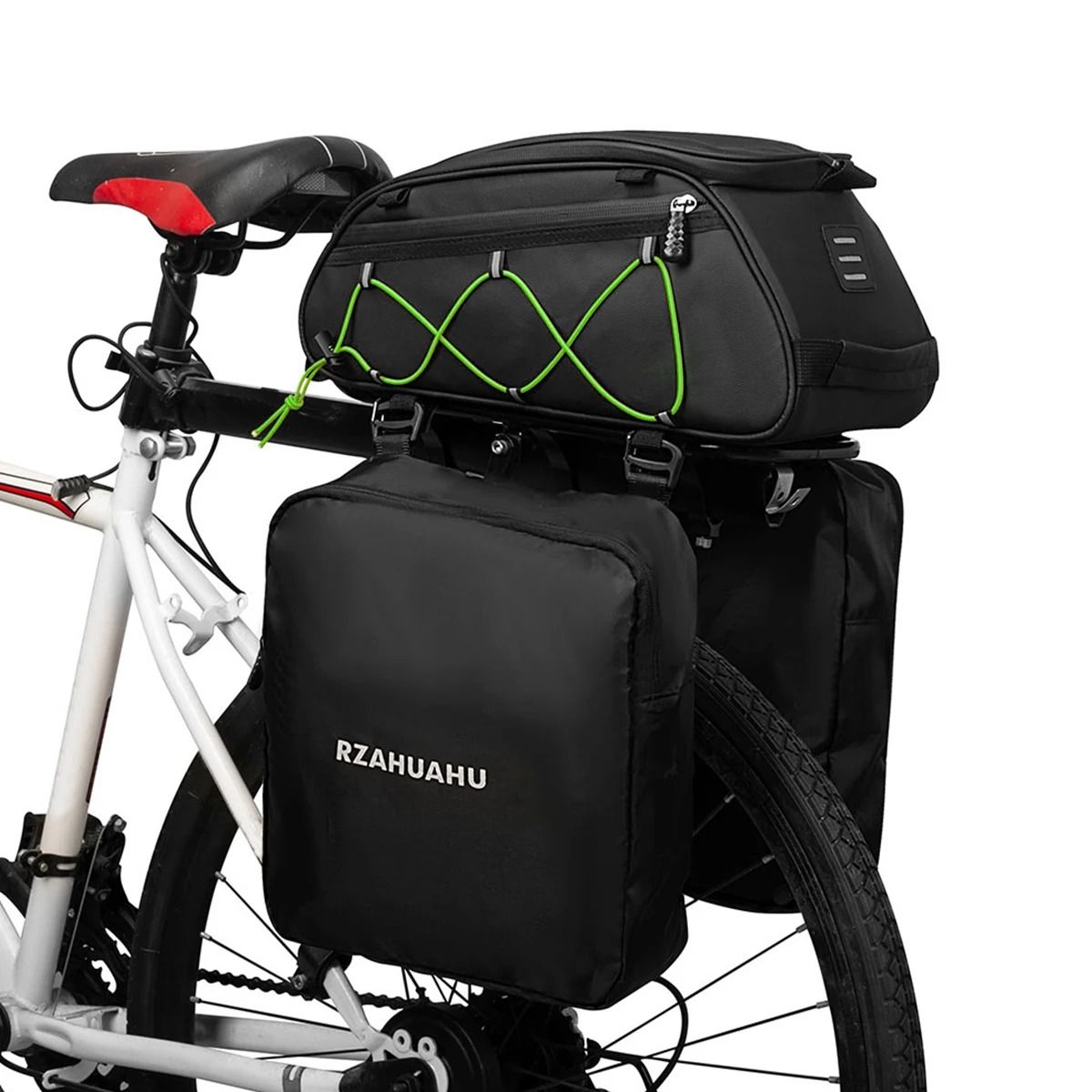 3 in 1 Waterproof Bike Rack Trunk Bag Rear Seat Cooler Bag With Side Hanging Bags