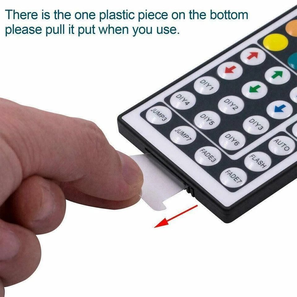 RGB Waterproof LED Strip Light Kit with Key Remote & Power Adapter
