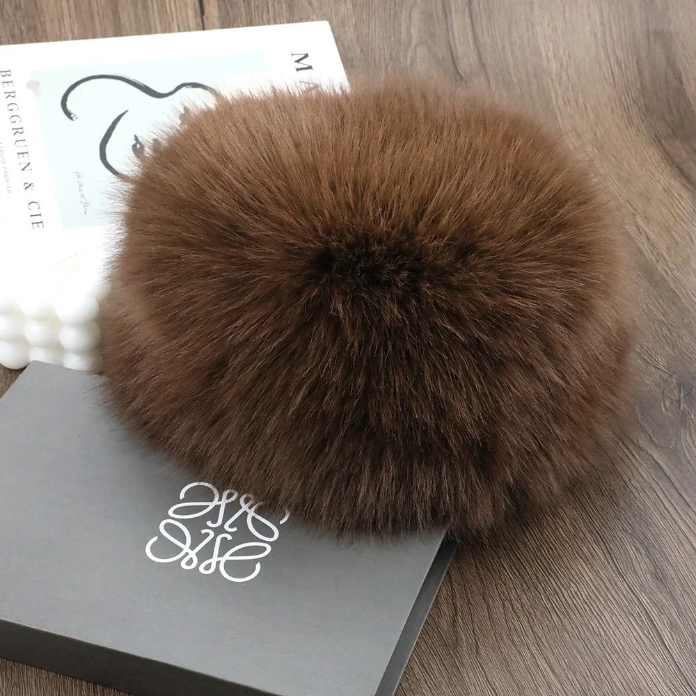 Womens Fluffy Faux Fur Winter Bomber Hat