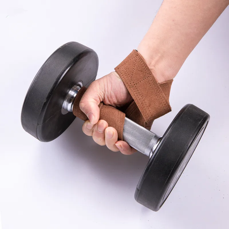 Leather Weight Lifting Wrist Straps, Non-Slip Grip Gym Training