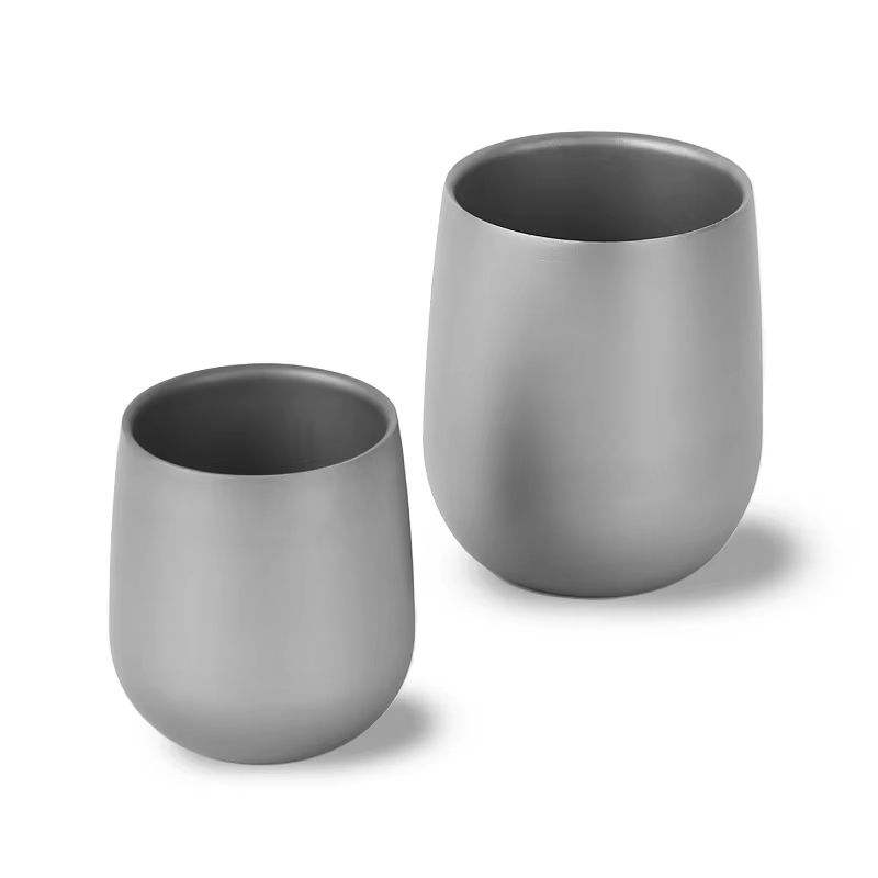 Titanium Double Wall Insulated Camping Drink Cup Outdoor Water Mug