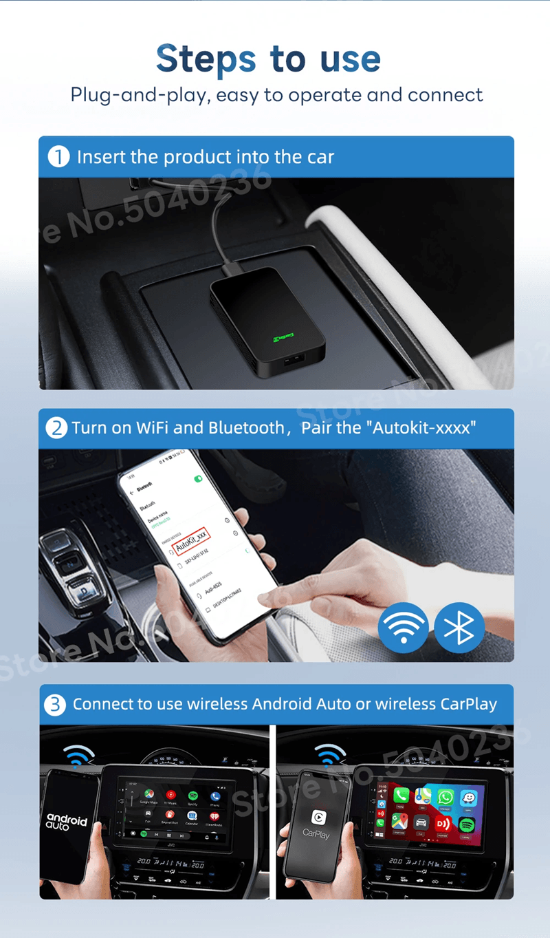 CarlinKit 5.0 Wireless CarPlay and Android Auto Adapter for OEM Cars