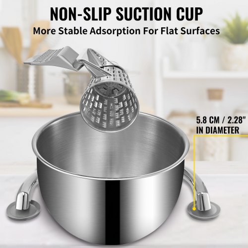 Manual Cheese Mandoline w/ Cutting Cone, Zinc Alloy Rotary Vegetable Mandoline with Bowl & Suction Base, Rotary Shredder