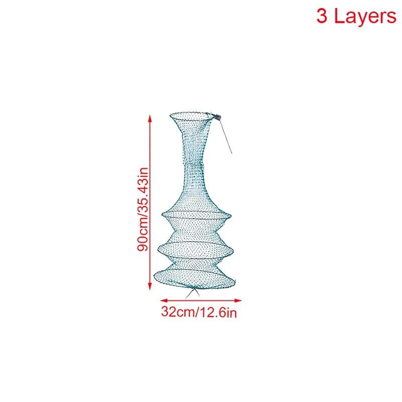 Collapsible Nylon Fishing Net Bag Shrimp and Fish Cage