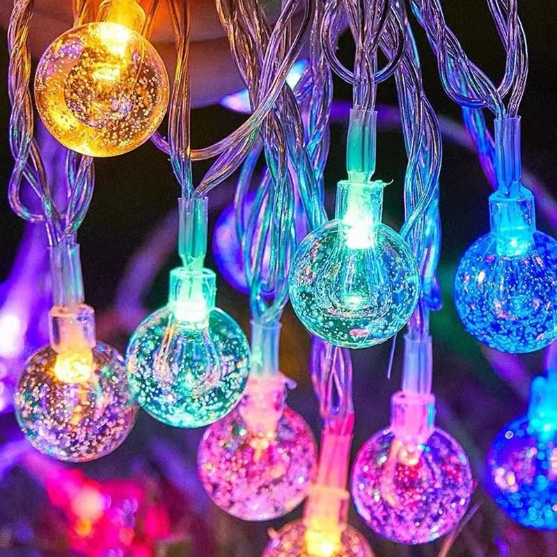 LED Crystal Ball Garland String Lights for Home and Holiday Decor