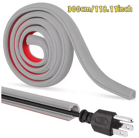 Adhesive Cable Management Channel – Invisible Wire Cover Raceway with Cap