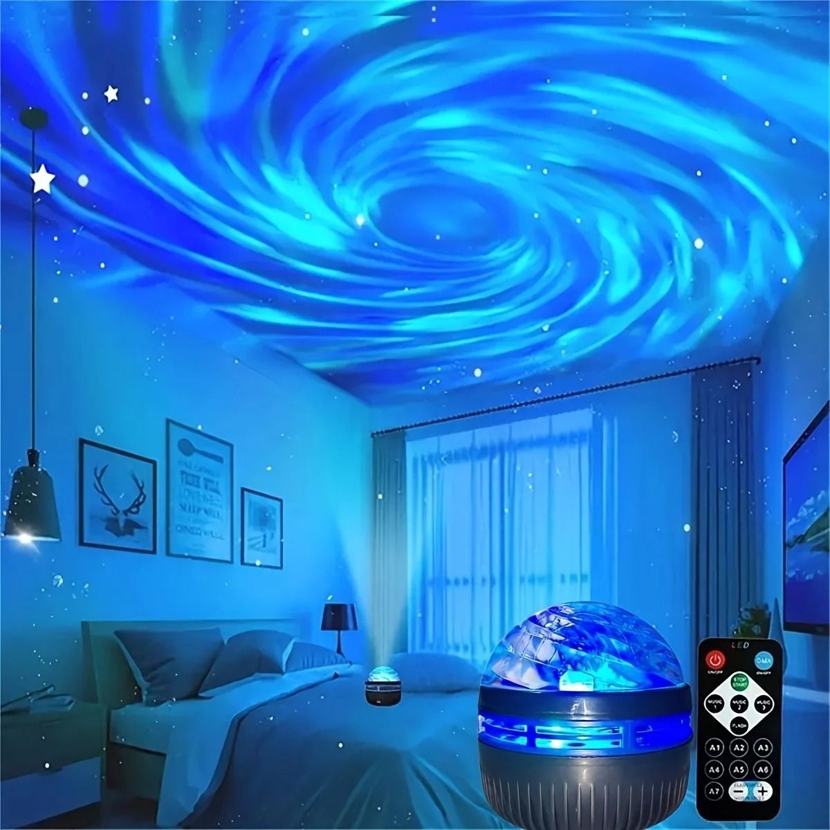 Galaxy Starry Sky LED Projector USB Powered Night Light with Remote Control