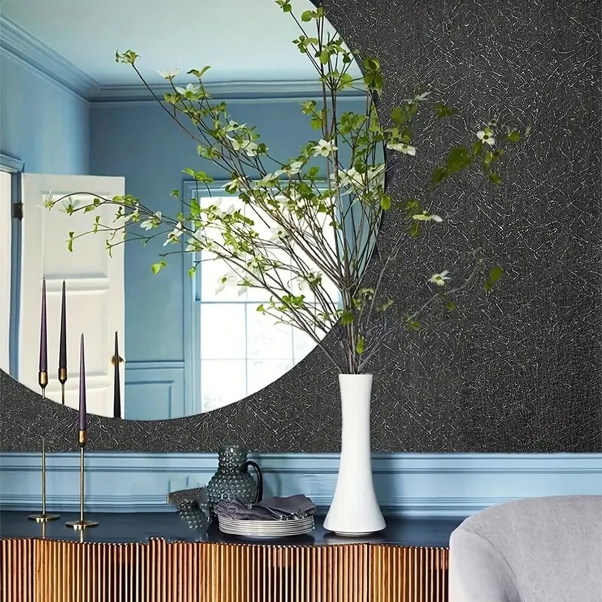 Elegant Waterproof Self Adhesive Black Wallpaper for Home and Office Decor