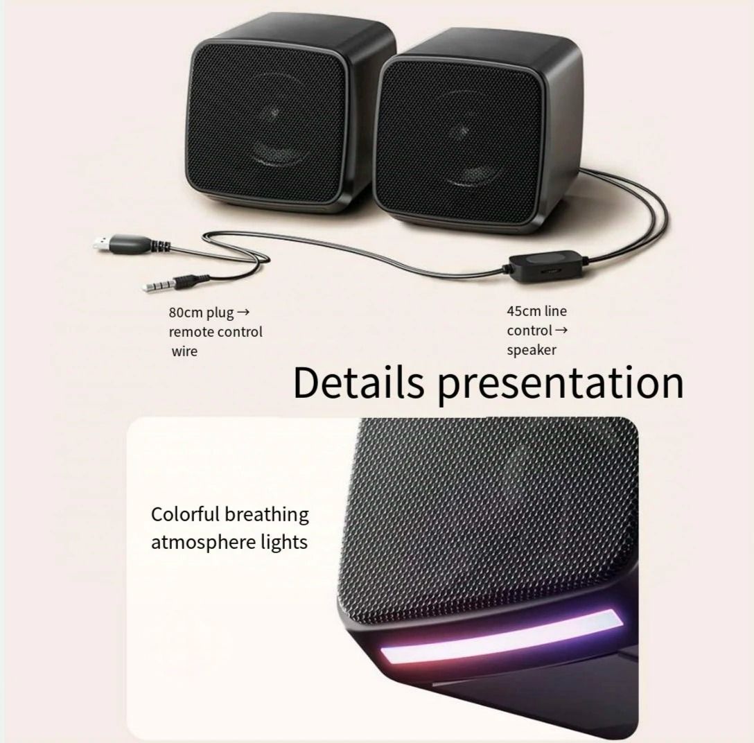 1078 Home Computer Speaker with 3D Surround Sound and Heavy Bass for Desktop and Laptop