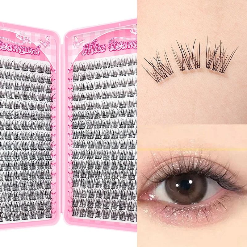 Natural C Curl Cluster False Eyelashes 320 Pieces Lightweight Reusable Lashes