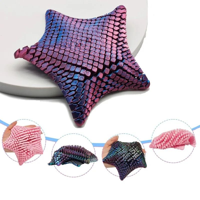 Articulated Starfish Fidget Toy - 3D Printed Stress Relief Desk Decor for Kids & Adults