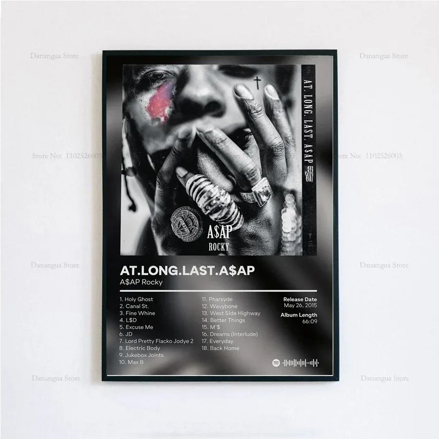 ASAP Rocky Poster Hip Hop Album Cover Wall Art Music Poster Print