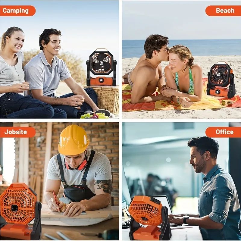 Stay Cool Anywhere Portable USB Fan with Infinite Speed Control, Rechargeable Battery & LED Light