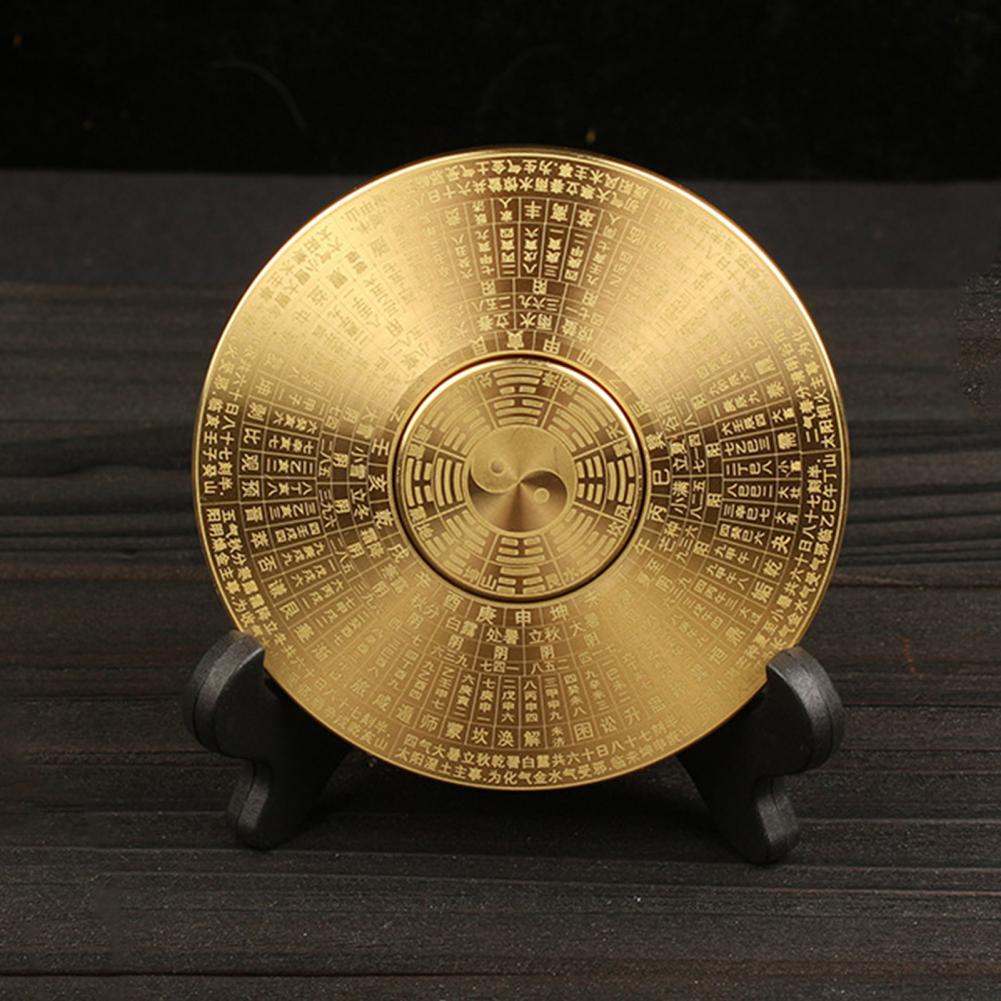 Vintage Brass Feng Shui Compass Rotatable Bagua Decor for Home and Outdoor Navigation