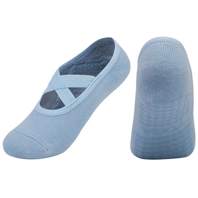 Women Breathable Towel Bottom Yoga Socks Silicone Non Slip Bandage Pilates Ladies Ballet Dance Socks