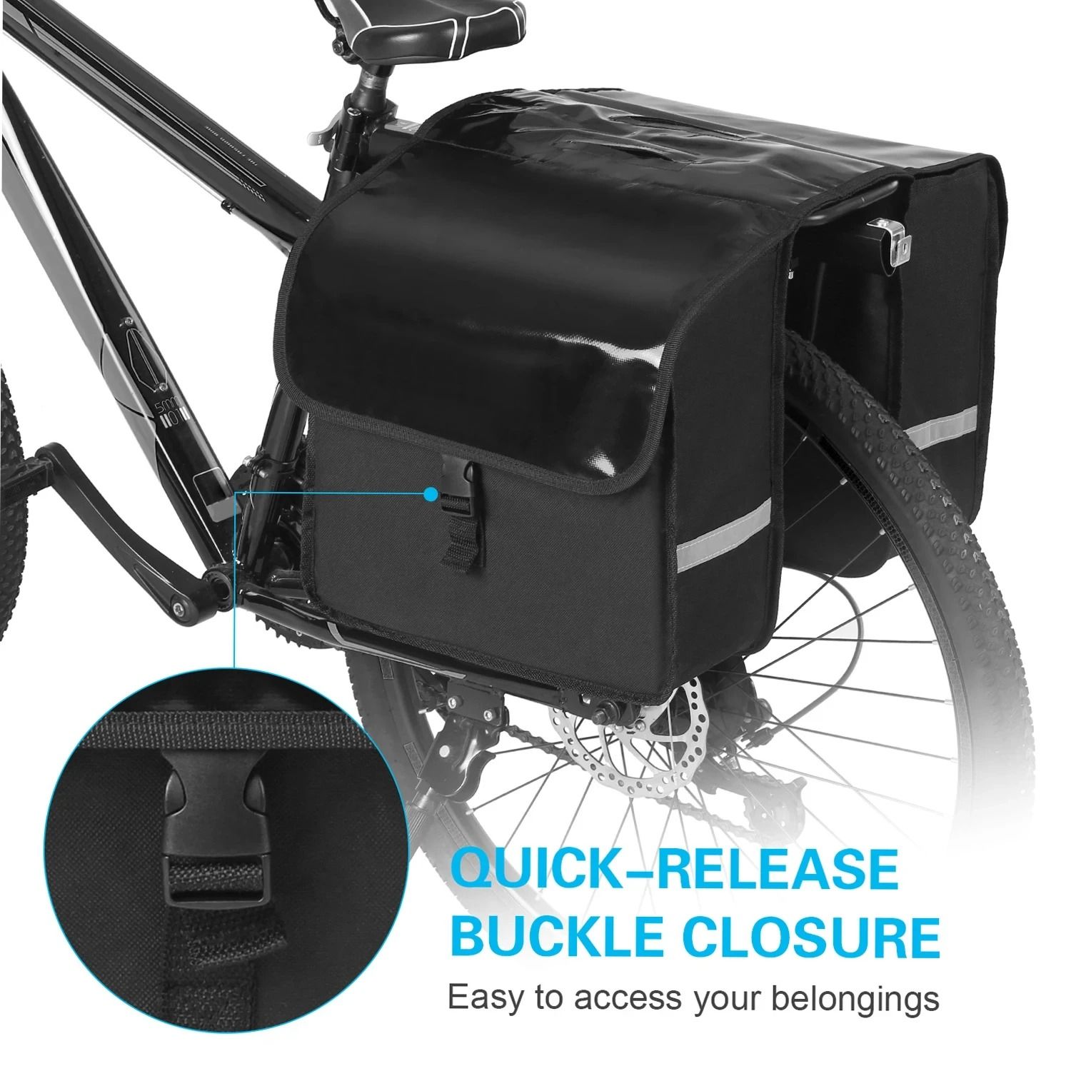 28L Water Resistant Bicycle Rear Seat Carrier Bag Rack Trunk Pack