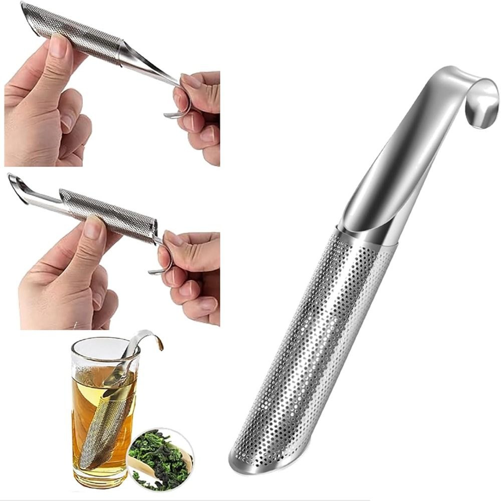 Durable Mesh Strainer Stainless Steel Tea Diffuser with Hanging Hook Handle Portable Loose Leaf Tea Steeper